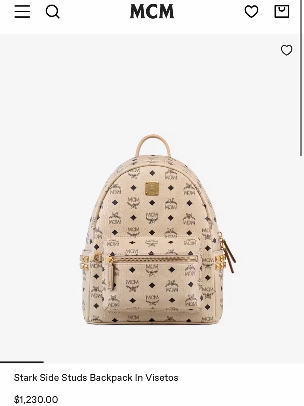 MCM studded visetos backpack - Picture 8 of 8